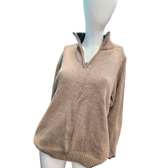 Columbia Tan Quarter Zip Pullover Men's Sz Large Fall Winter - Picture 4 of 8
